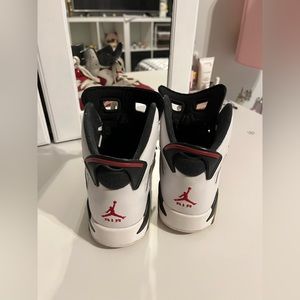 Women/Youth Red Black and White Jordans